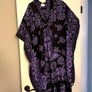 Authentic Mexican Mexican zarape. Purchased in Mexico. Frida Kahlo print.